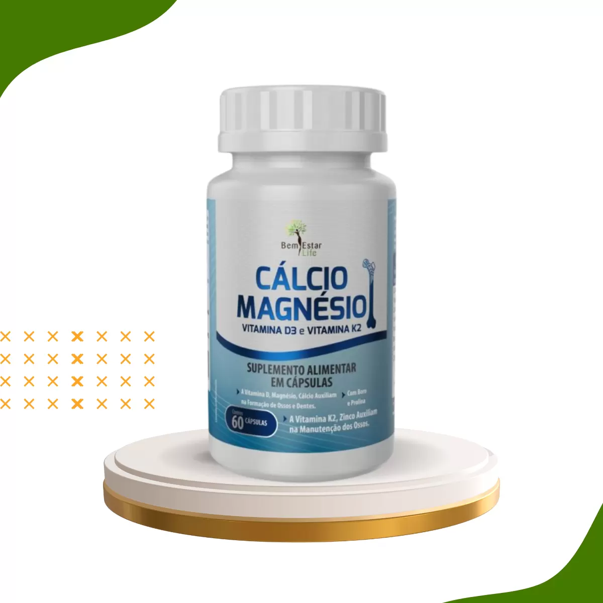 CALCIO, MAGNESIO E VITAMINA D3, VITAMINA K2 - 60 CAPSULAS