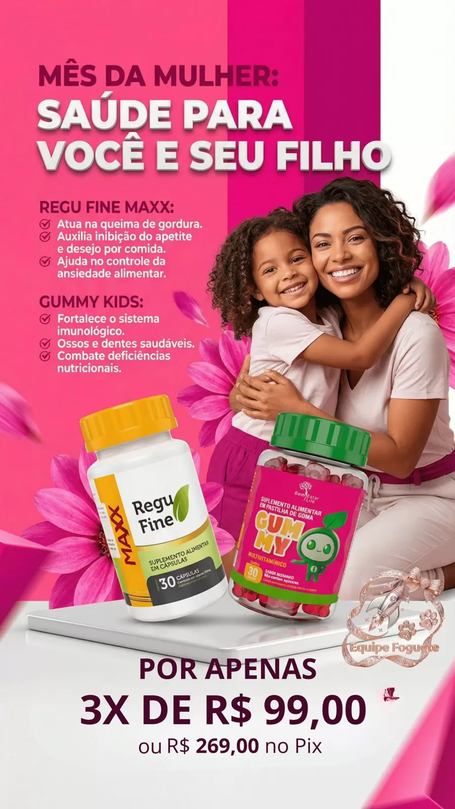 REGU FINE MAXX + GUMMYMULTIVITAMINICO SABOR MORANGO 
