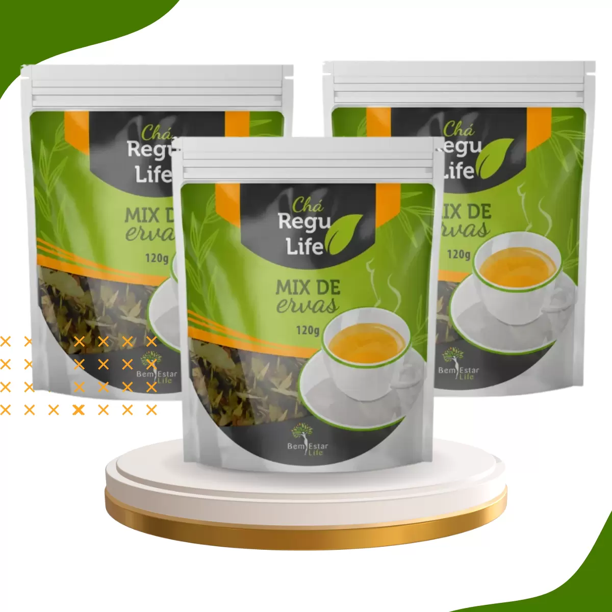 CHÁ REGU LIFE - 3 und- PACOTE 120 GR.