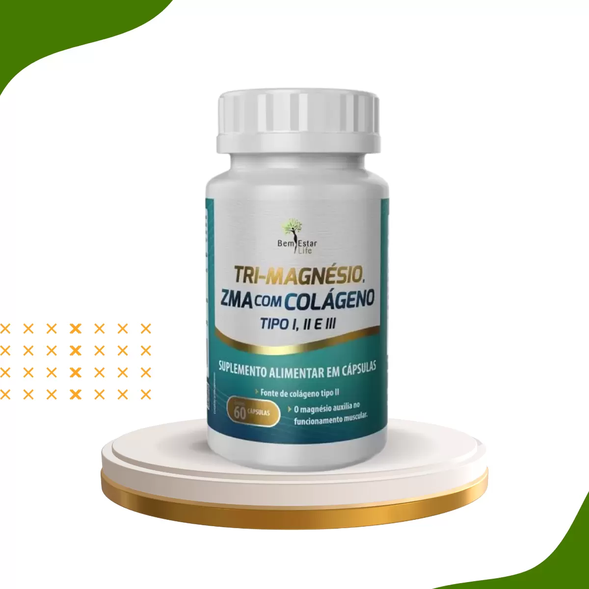 TRI-MAGNÉSIO + ZMA COM COLÁGENO 1.2.3 