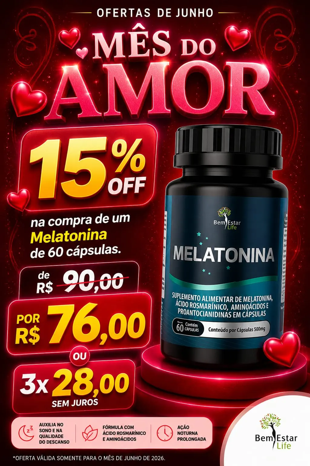 PROMOÇÃO MELATONINA - 60 CAPSULAS