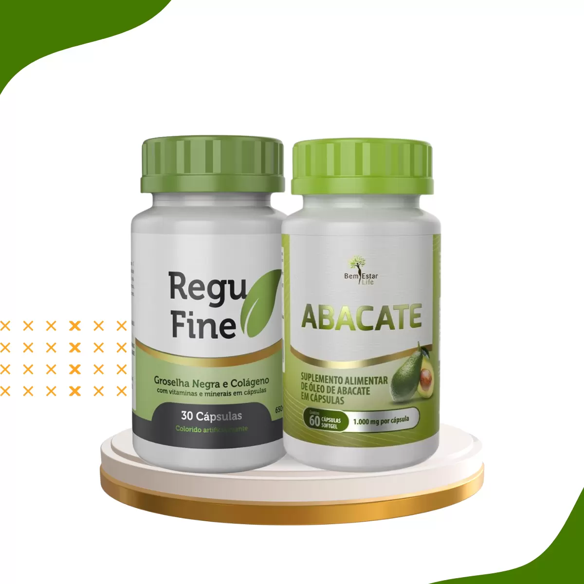 REGU FINE GROSELHA NEGRA- ORIGINAL 30 CAPS + ABACATE 60 Caps 