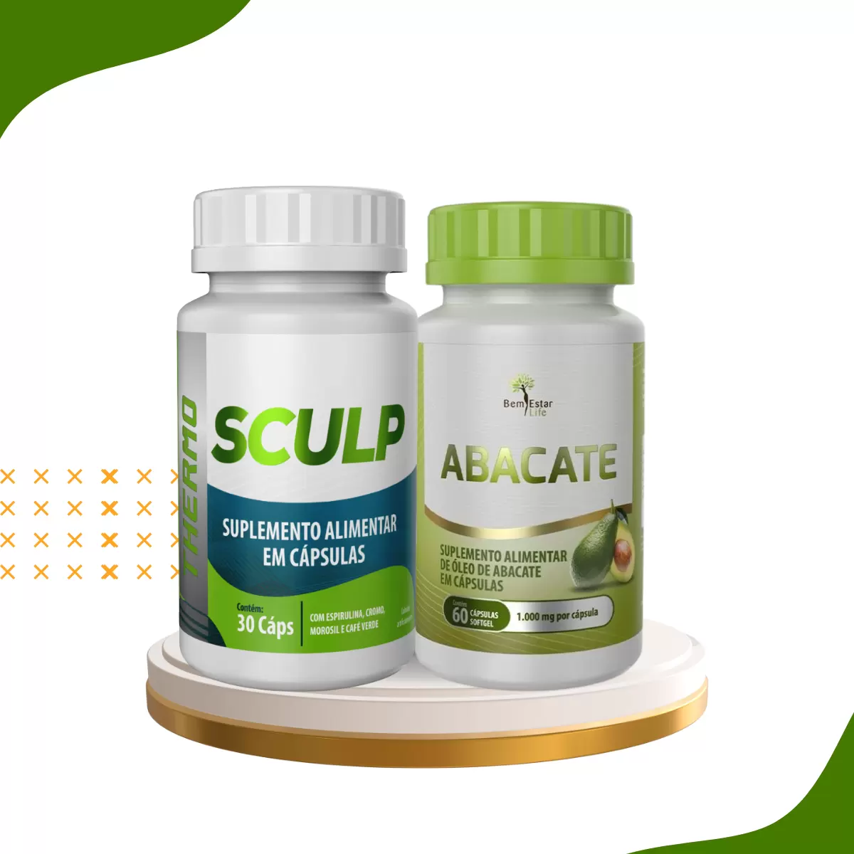 INIBIDOR DE APETITE- SCULP THERMO 30 CAPS + ABACATE 60 CAPS 