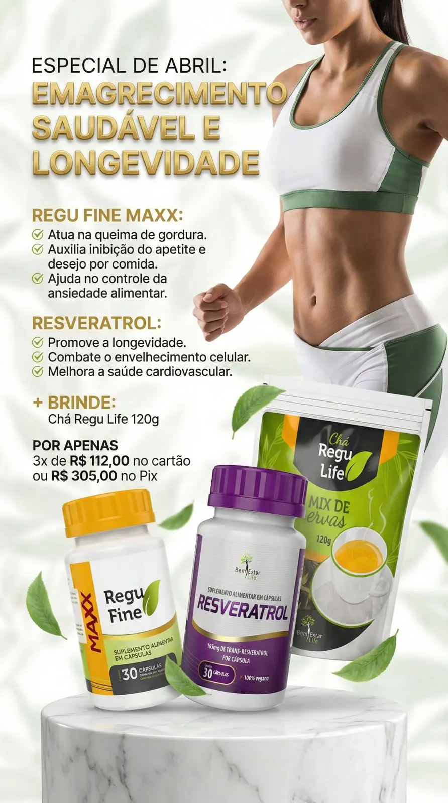REGU FINE MAXX + RESVERATROL=  BRINDE REGU LIFE 120G