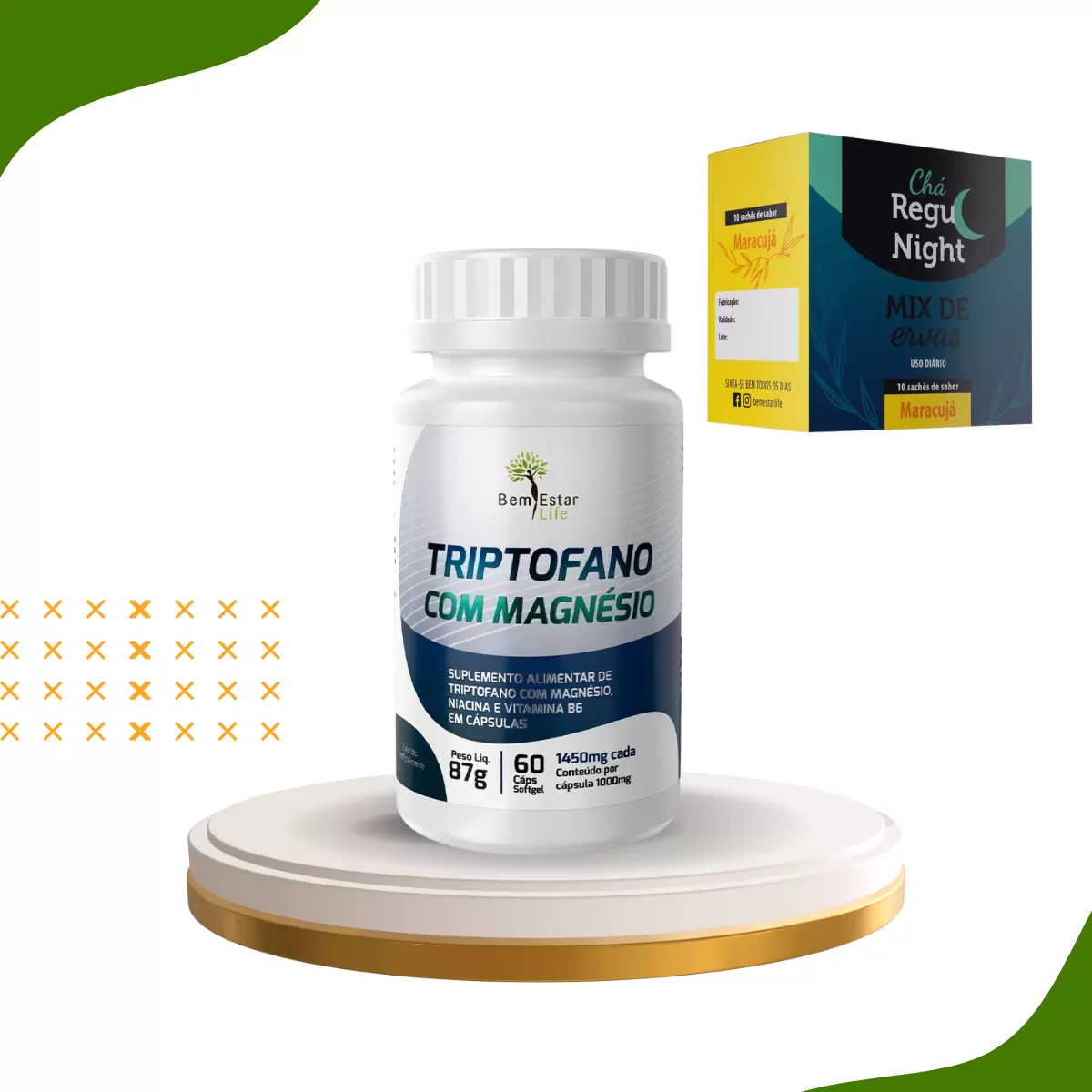 TRIPTOFANO  60 Caps + REGU NIGHT 10 saches