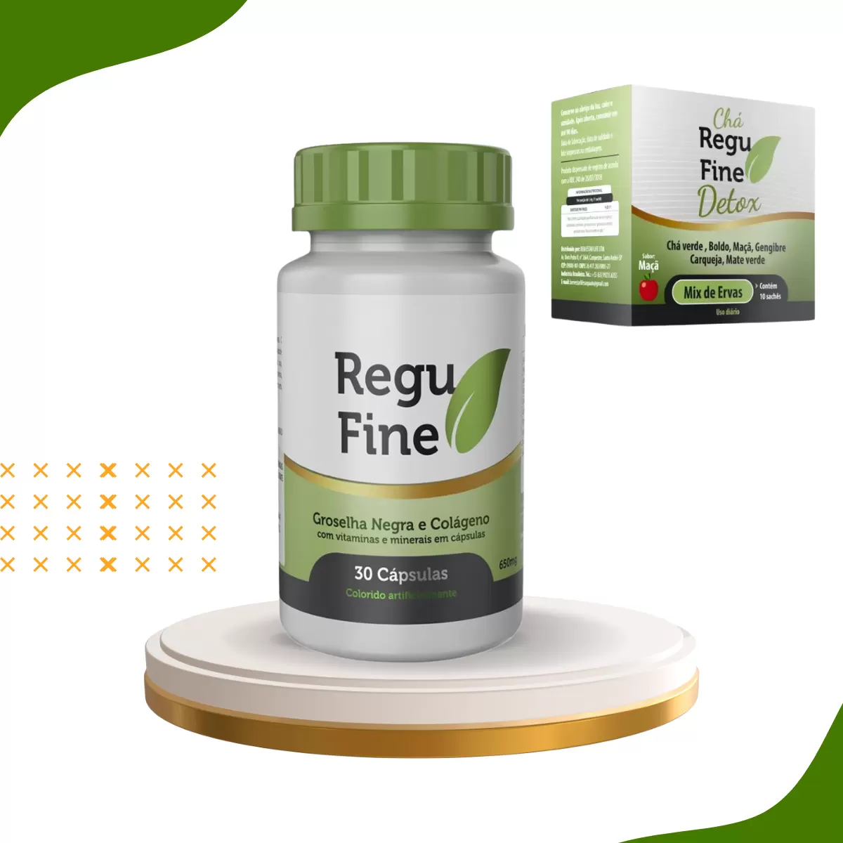 REGU FINE GROSELHA NEGRA- ORIGINAL 30 CAPS + REGU FINE DETOX 10 saches