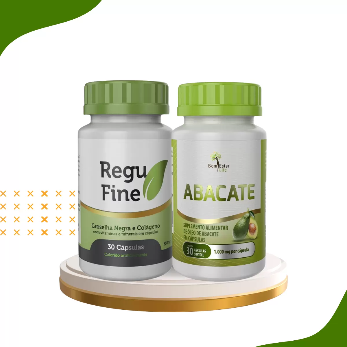 REGU FINE GROSELHA NEGRA- ORIGINAL 30 CAPS + ABACATE 30 Caps - kit 30 dias