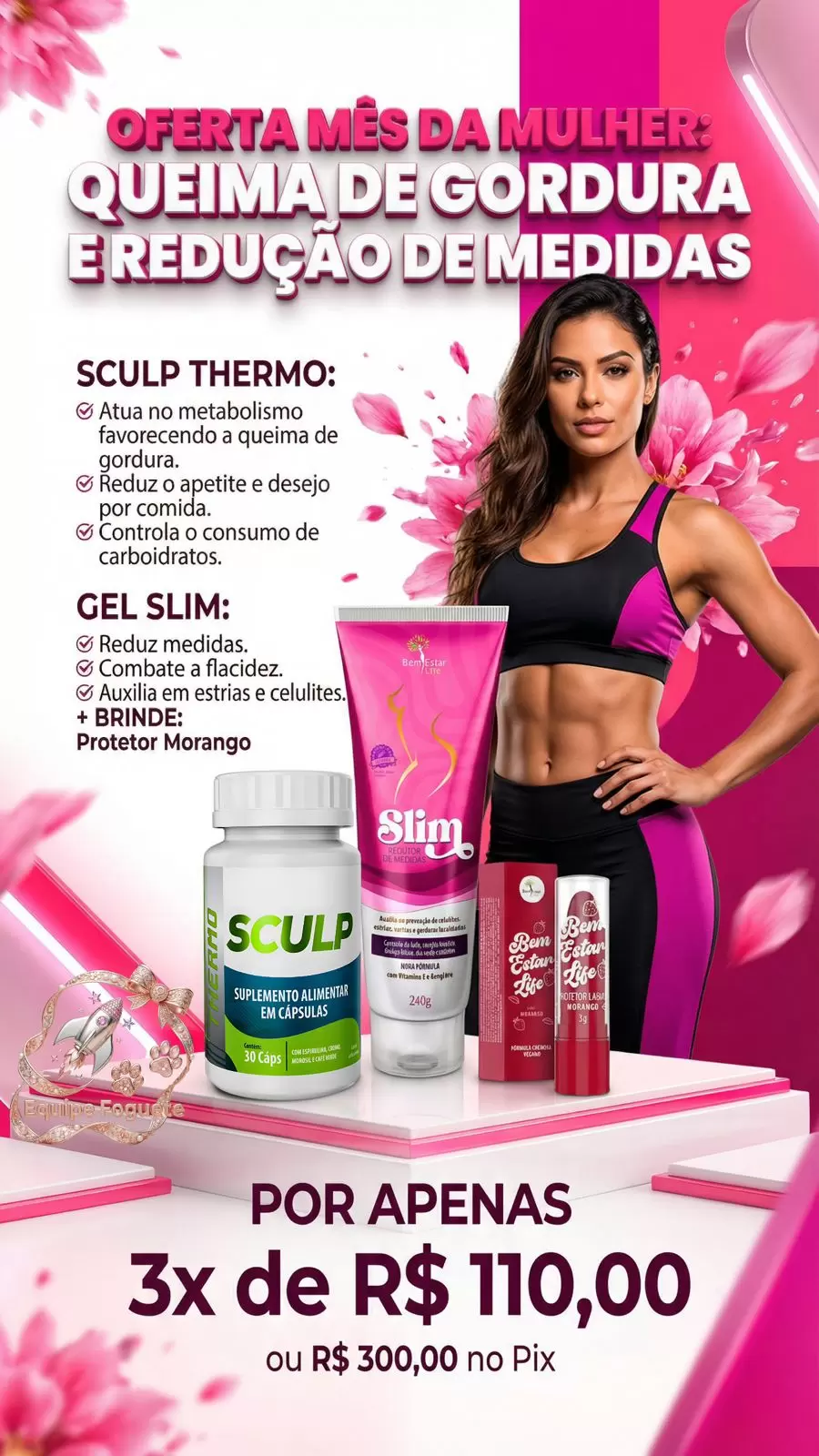 SCULP THERMO + SLIM REDUTOR DE MEDIDAS - BRINDE PROTETOR LABIAL SABOR MORANGO