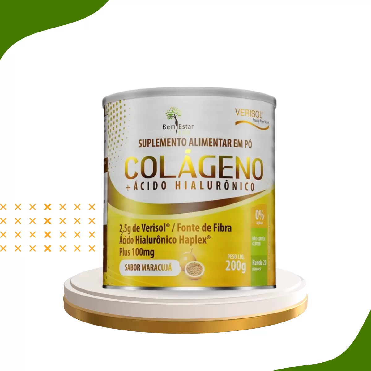 COLÁGENO VERISOL COM ACIDO HIALURONICO - Sabor Maracujá
