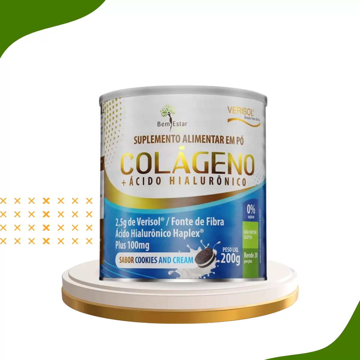 COLÁGENO VERISOL COM ACIDO HIALURONICO - Sabor Cookies And Crean