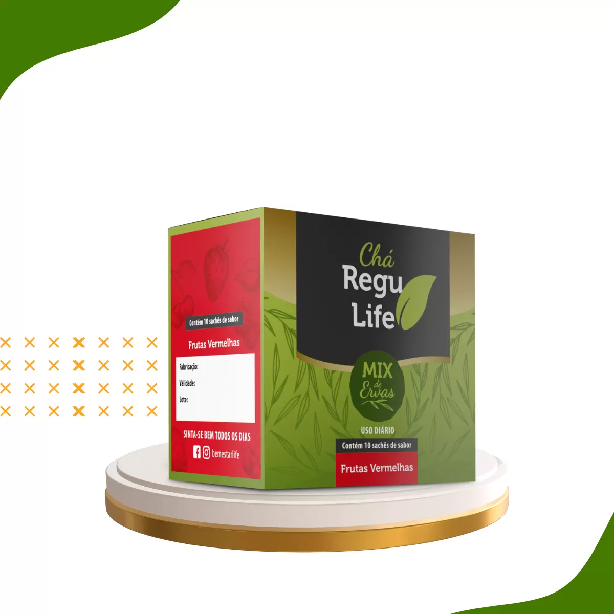 CHÁ REGU LIFE - 10 SACHET FRUTAS VERMELHAS