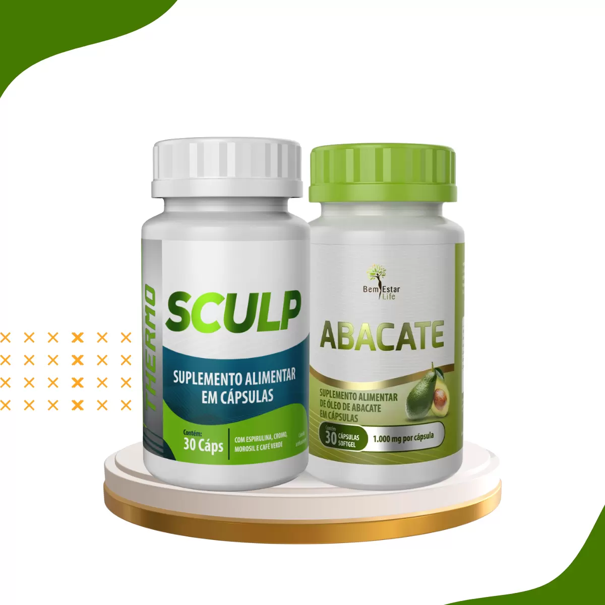 INIBIDOR DE APETITE- SCULP THERMO 30 CAPS + ABACATE 30 CAPS