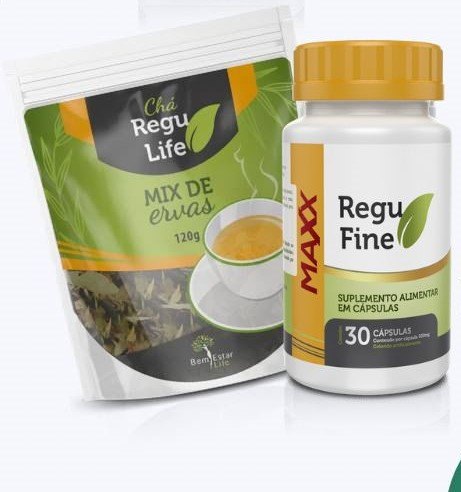  KIT INIBIDOR DE APETITE -1 REGU FINE MAXX + 1 CHÁ REGU LIFE (KIT 30 DIAS)