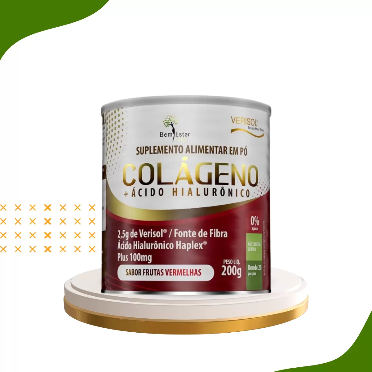 COLÁGENO VERISOL COM ACIDO HIALURONICO - Sabor Frutas Vermelhas