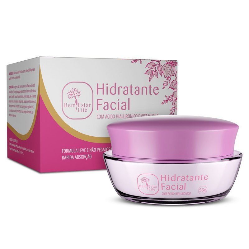 CREME HIDRATANTE FACIAL COM ACIDO HIALURONICO - 55GR.