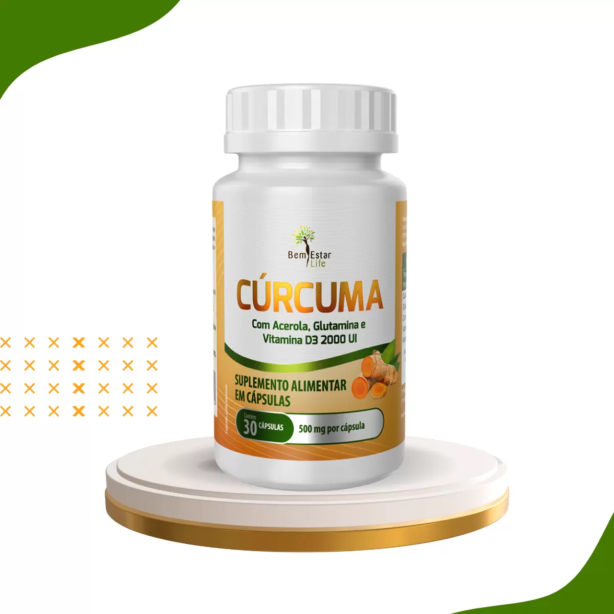 CURCUMA - COM GLUTAMINA, VITAMINA C e D3 2000UI