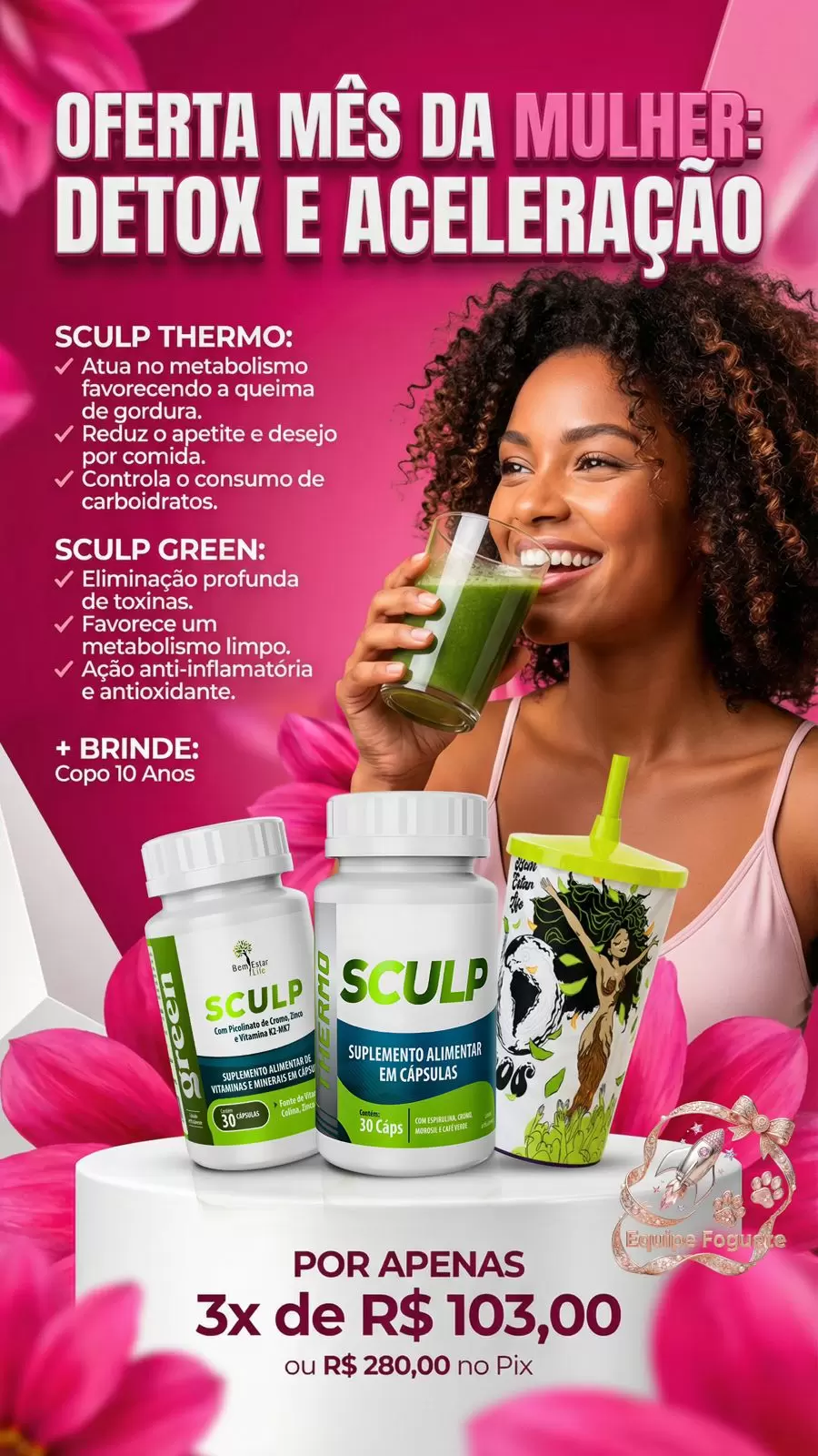 SCULP THERMO + SCULP GREEN DETOX - BRINDE COPO ECOLOGICO 