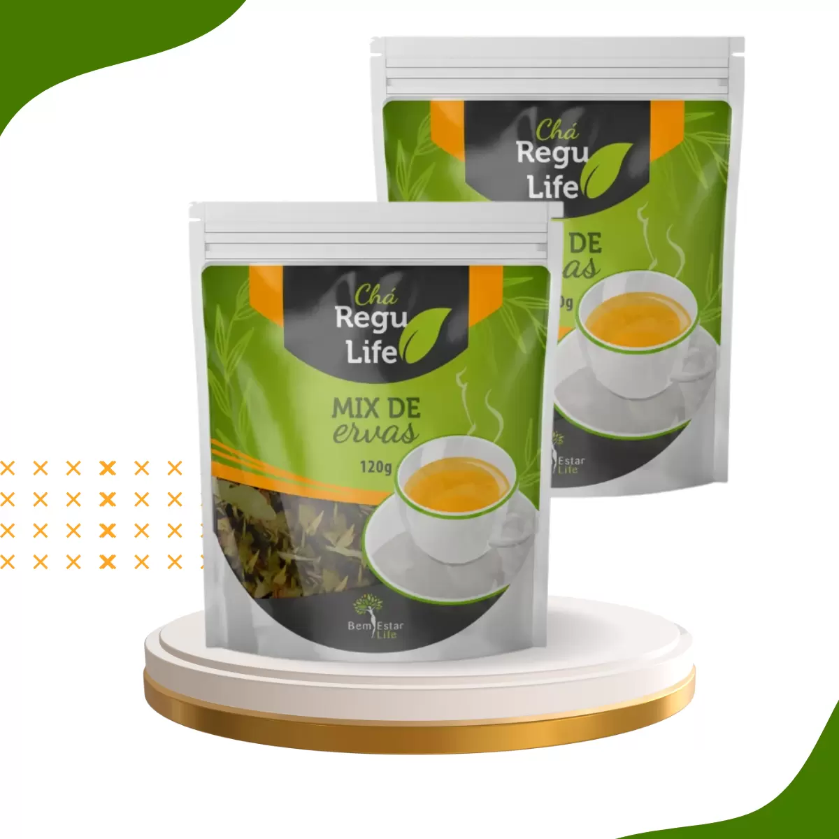 CHÁ REGU LIFE - 2 und PACOTES DE 120 GR.
