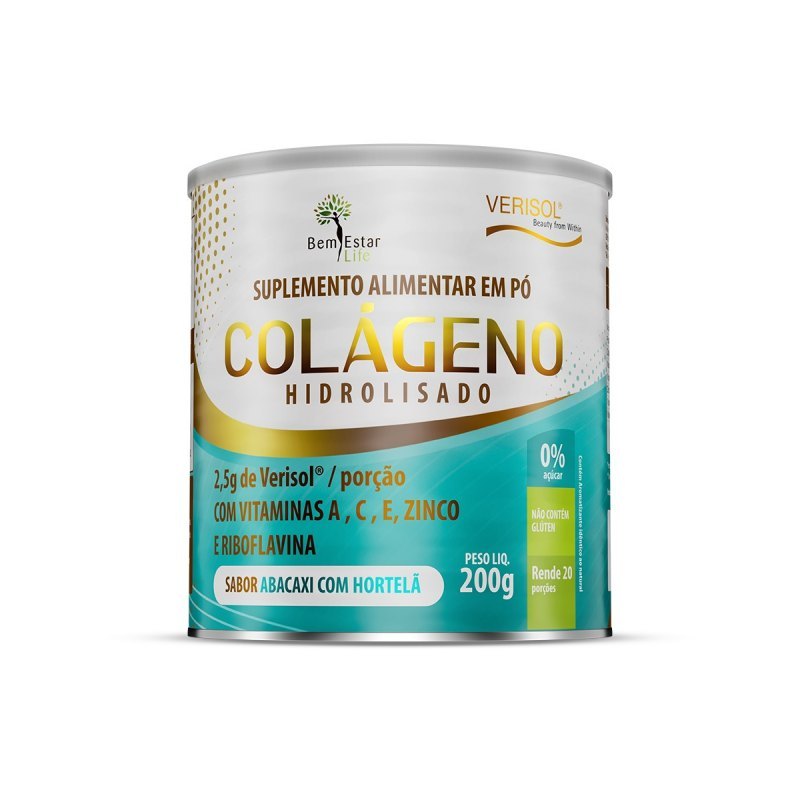COLAGENO HIDROLIZADO EM PÓ + COLAGENO VERISOL *SABOR ABACAXI COM HORTELA*